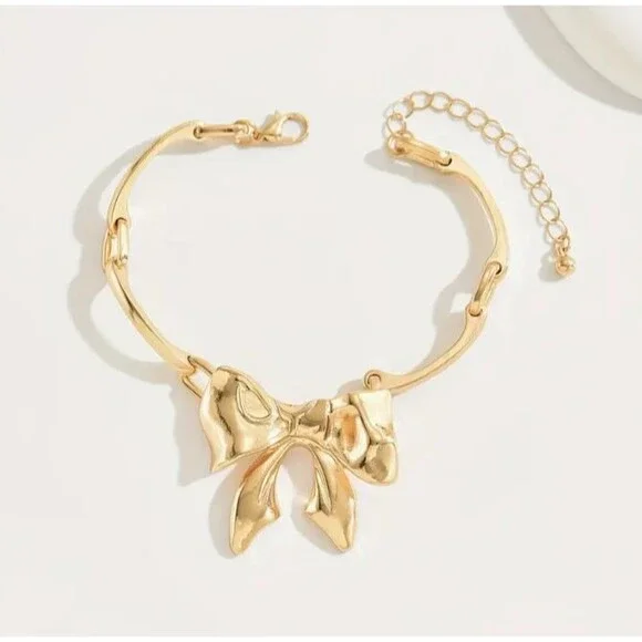 BOHO Gold Blow Bracelet Bows Popular Trend Core - Picture 2 of 8